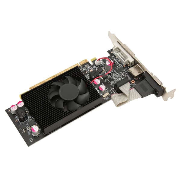 Desktop Grafikkort 1GB DDR2 64bit 589/800MHz PCI Express 2.0 Køleventilator Gaming Videokort til Computer Chassis 1GB DDR2 64bit