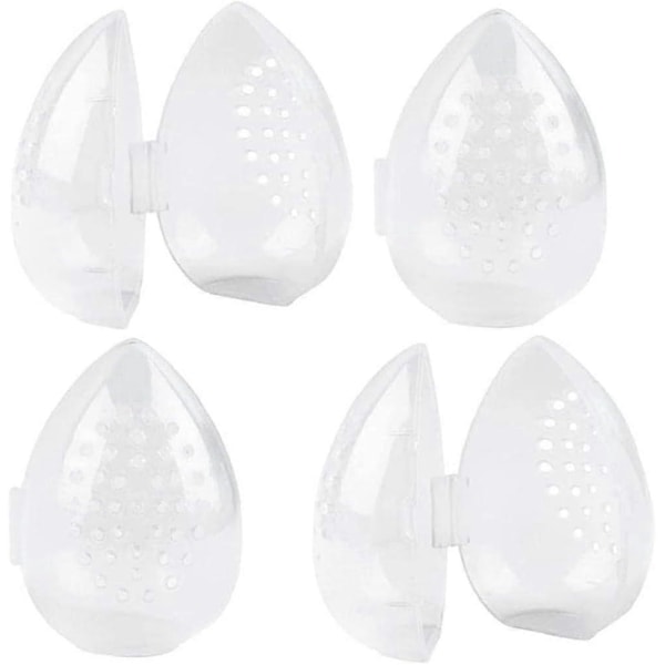 4 stk. Makeup Svamp Dråbeformet Svamp Skønhedssvamp Makeup Blender Holder Kosmetik Æg Opbevaring
