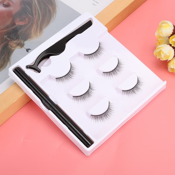 3 par lösögonfransar magnetisk eyelinerpenna pincettset ögonfranssminkset