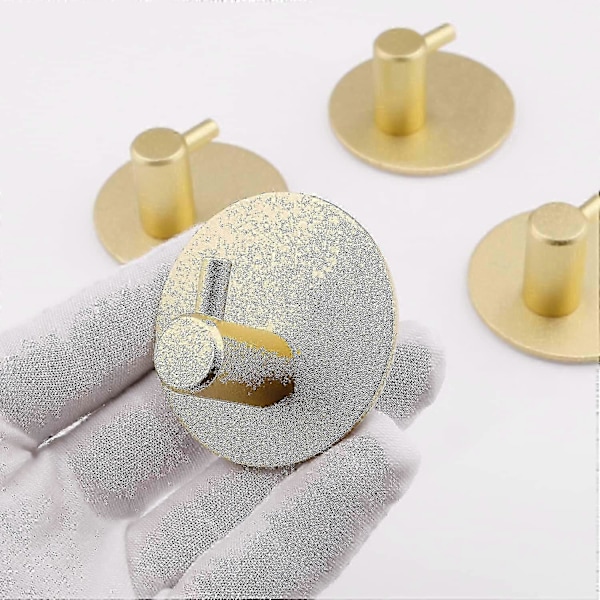 Badrumskrokar Självhäftande Guld - 4-pack Handdukskrokar Väggkrokar Klädkrokar Starkt Fäste 4.5*-i Lager