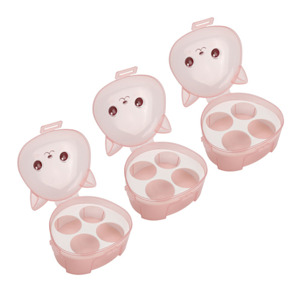 3 stk. 4 rum makeup svampeholder katteformet støvtæt transparent skønhedssvamp beholderholder