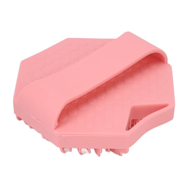 Silikon kroppsskrubber eksfolierende mild ergonomisk matkvalitets silikon badebørste med hull rosa