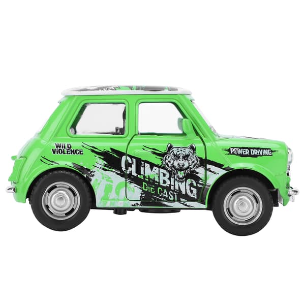 1:36 Mini Bilmodell Graffiti Dra Tillbaka Bil Ljud Ljus Batteri Fordon Barn Present Grön