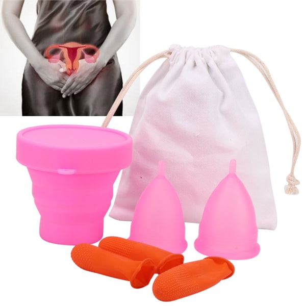 Silikon Menstruasjonskopp Feminin Dame Kvinner Hygiene Mens Silikonkopp