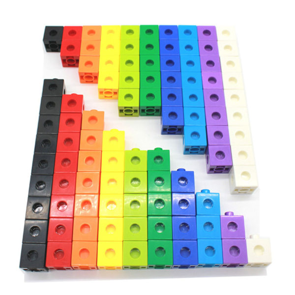 100 st 10 färger Barn Multi Linking Counting Cubes Snap Blocks Barn Tidig Utbildning Byggstenar Leksaker
