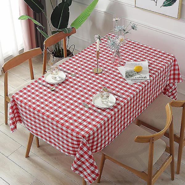 Vattentät och tvättbar rutig duk - Fläckbeständig, idealisk för picknick utomhus och semestermiddagar (6 storlekar, 5 färger) 60cm*60cm Röd