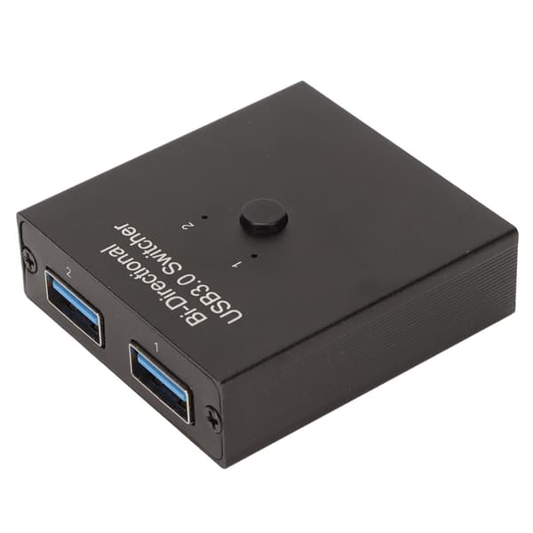 USB 3.0 Switch Selector 2 ind 1 ud 1 ind 2 ud Tovejs Metal Shell USB Delingsswitch til Computer Printer Telefon