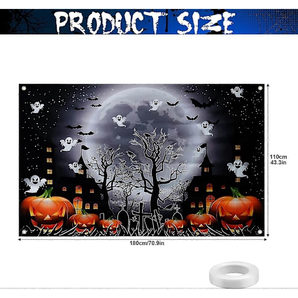 Halloween-tausta Iso Halloween-taustabanneri Pelottava kurpitsavalokuvaus seinätausta