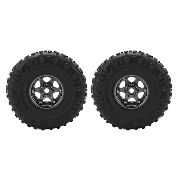 2 kpl RC-auton renkaat ja vanteet 1,9 tuumaa seosnapa kumirengas 12 mm kuusiokolo 1/10 RC-ryömintäajoneuvoon titaani ja musta