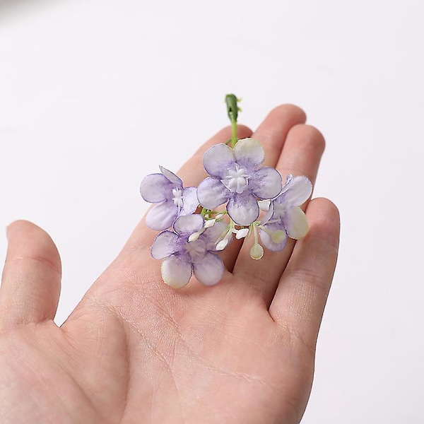 Paket med 15 st Mini Konstgjorda Dekorativa Tygblommor för Dekoration, 8 cm (1 st per färg)