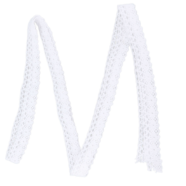 Spetsband DIY Bomulls Nät 1,5 cm Bredd 20 Yards Utsökt Spetskant för Gardin Kläder Duk Present Dekoration Vit