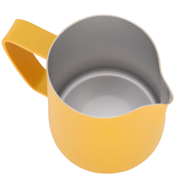 600 ml melkeskummende kopp i rustfritt stål Kanne Kanne Latte Art for hjemmekafébruk Gul