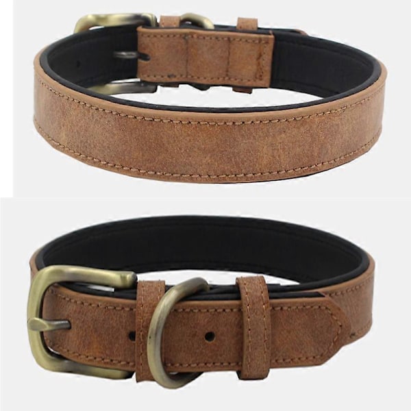 Ruskea (M) mukava PET-vuorattu kaulapanta pienille ja keskikokoisille koirille, vintage-tyylinen kissan kaulapanta, 2 kpl