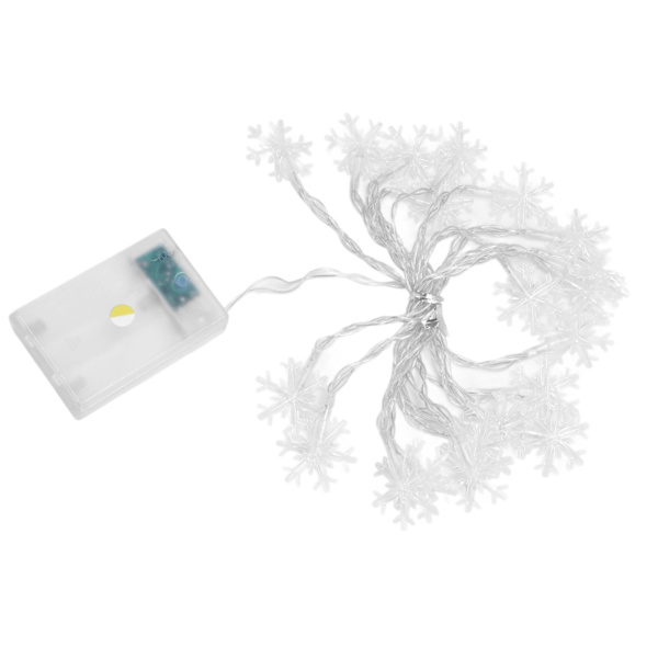 LED Snowflake Light String 20LED batteridrivna LED String Lights för julfest inomhus utomhus