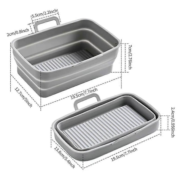 Foldbar Silikonebakke Bagekurv Gryde Genanvendelig Til Airfryer Tilbehør Varmepande