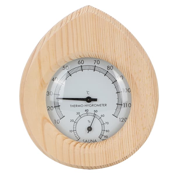 Droppformad 2-i-1 Trä Termo Hygrometer Termometer Hygrometer Ångbastu Basturum Tillbehör