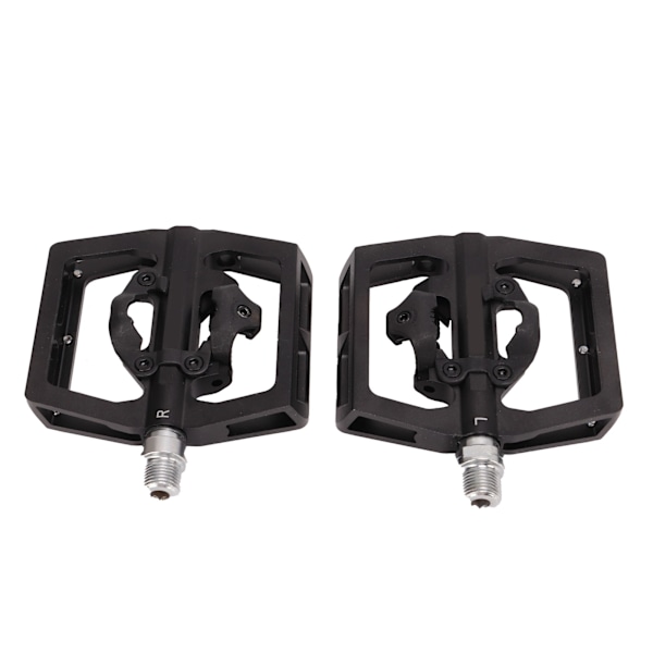1 par cykelpedal i sort aluminiumlegering til mountainbike, låsepedal til konvertering af fladpedal, leje til cykling
