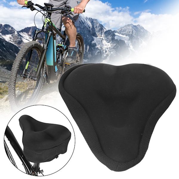 Cykel Cykel Silica Gel Pude Pudebetræk Mountain Bike Sadelbetræk med Notch Ridning Udstyr Sort
