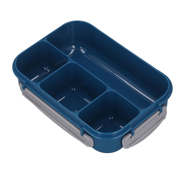 Individuell forseglet matboks for barn, matboks med 4 rom, matboks for skole, 1300 ml, blå