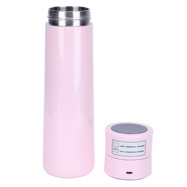Smart vandflaske med berøringstemperaturdisplay, tidsindstillet påmindelse, USB-strømforbindelse, vakuumkop, pink