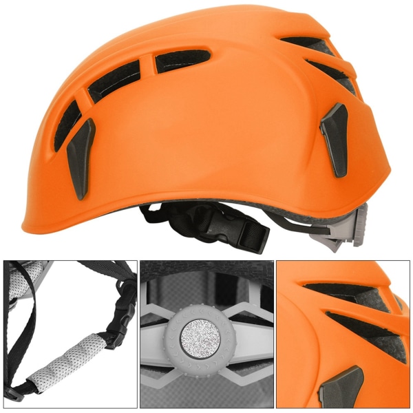 Utendørs sport sikkerhetshodebeskytter hjelm for fjellklatring Klatring rulleskøyter (oransje)