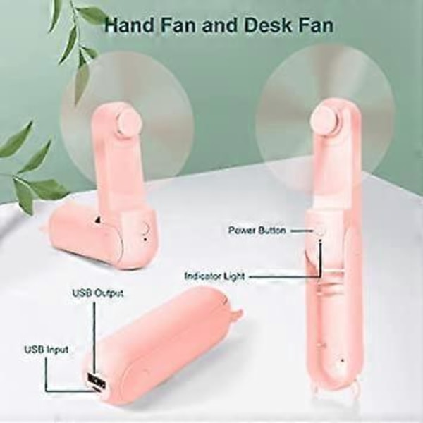 Kannettava tuuletin, USB-tuuletin Mini-käsituuletin paristoilla, pöytätuuletin virtapankilla