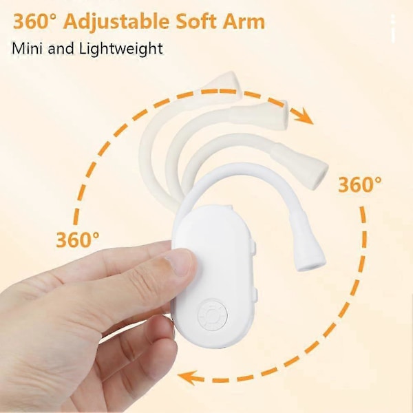 Clip-on Leselys, LED Leselampe, 360 Clip-on Lampe, Justerbar Lysstyrke