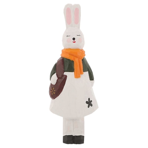 Pääsiäispupu Figuriini Puinen Kaiverrettu Pääsiäispupu Pöytäkoriste Pupukoriste Värikäs 13.50X5.20X4.20CM