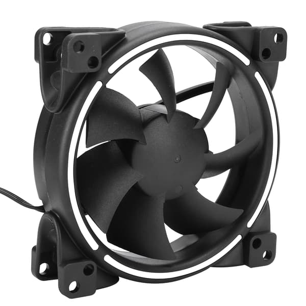 12V 24CFM LED Køleventilator 1500RPM Lydløs CPU-køler Computer Chassis Radiator Hvid
