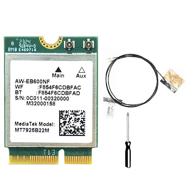 MT7925 WIFI 7 Kort+Interne Antenner 2.4G/5G/6G WiFi Kort Adapter