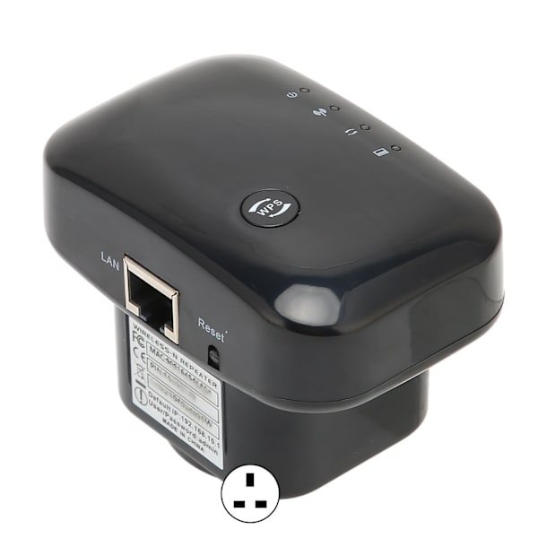 WIFI-förlängare 360 graders trådlös täckning 300 Mbp 2,4 Ghz LAN-port 2 lägen Plug-design WIFI-repeater för bärbar dator 100-240 V UK-kontakt