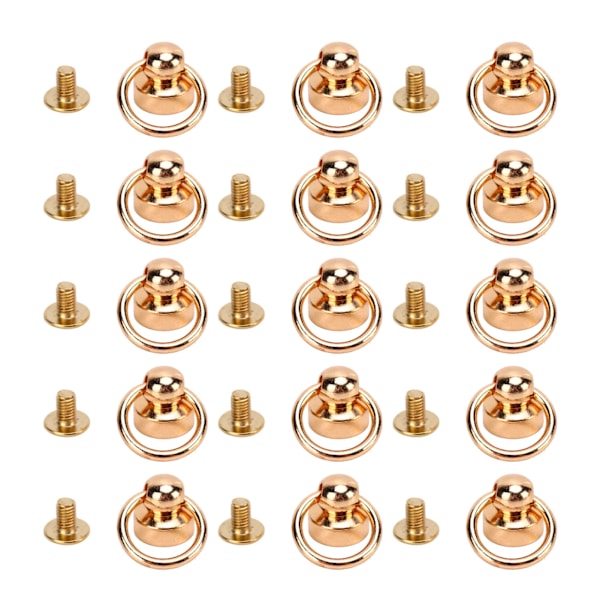 200 Sets Brass Rivets Purse Ball Studs 9mm High Durability Copper Pull Ring Rivet DIY Mobile Phone Shell Handbag Gold