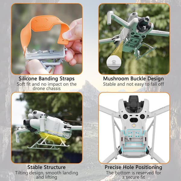 Landingsutstyr for DJI Mini 4 Pro, sammenleggbare føtter forlenget benstativ med