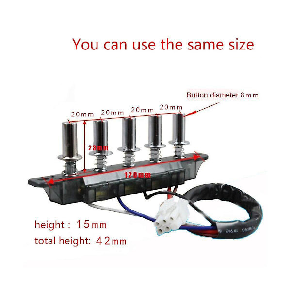Köksfläkt 5 Knapp Switch Knapp Universal Tillbehör Switch Kontrollpanel Controller-LN