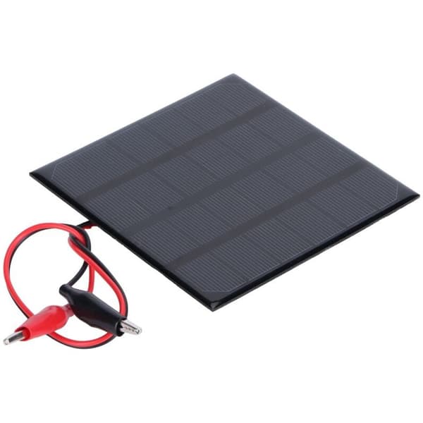 2W 6V solpanel med klemmer til gør-det-selv-oplader til legetøj og lamper