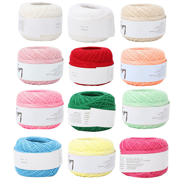 Lace Line Bomull Handvirkad Summer Silk Light Thin Line (12 färger per set )