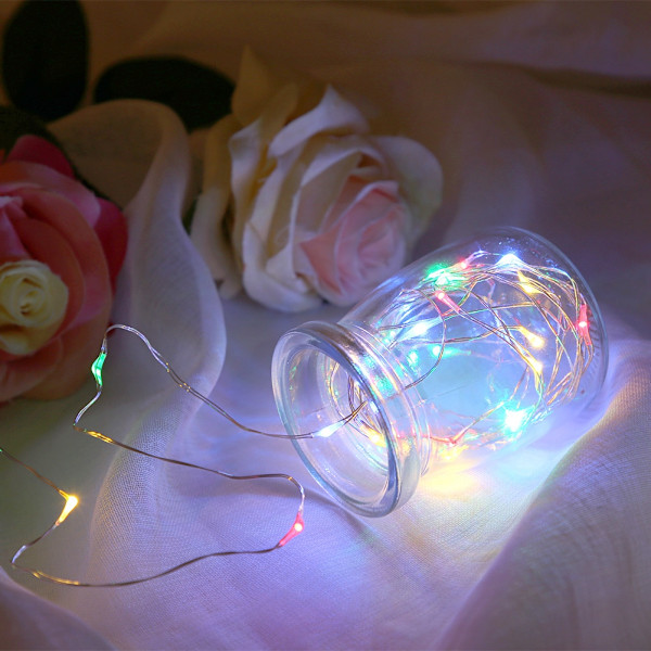 USB kobbertråd LED-lyssnor festlig lysornament med fjernkontroll fargerik 3 meter