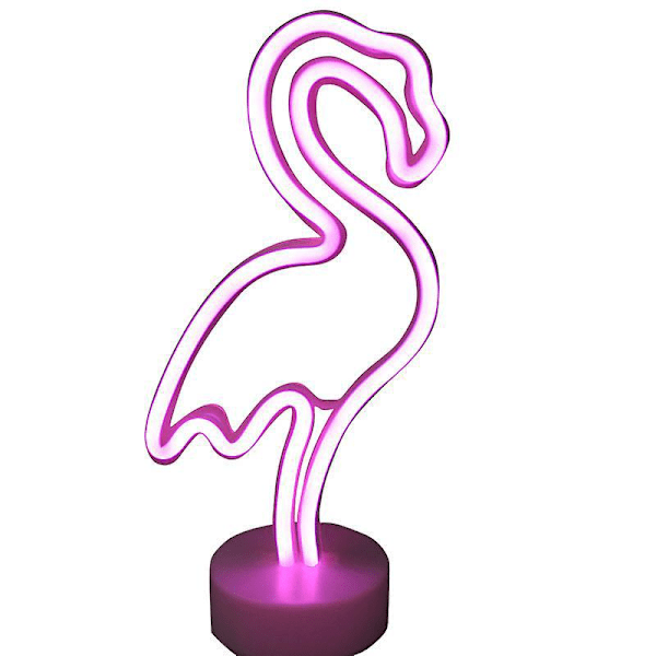 Flamingo Neon Skilt - Soveromsdekor, Batteri/USB-drevet LED Neonlys - Jenteromdekorasjon, Barnefødselsdagsgaver