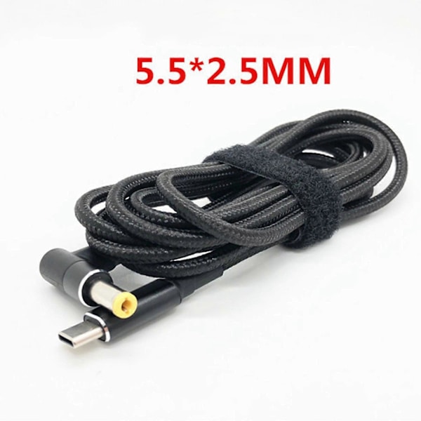 USB Typ C PD-kabel DC-strömkontaktomvandlare 5,5X2,5 mm för