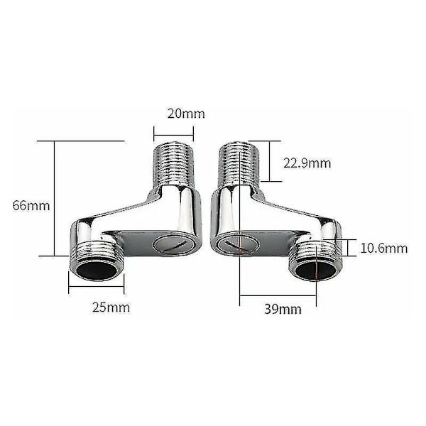 2-pack Badkarsblandare Adapter, Justerbar Svängarm, 25mm, 20mm, Duschblandare, Badrumsblandare, Massiv Mässing Blandare, starlight-B11