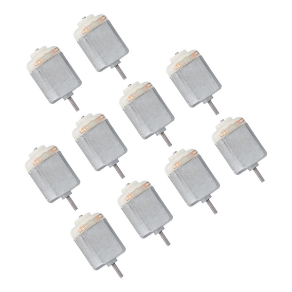 10 stk. Mini elektrisk motor Høj hastighed Lav støj Lille DC motorer til hobby DIY legetøj biler Hvid