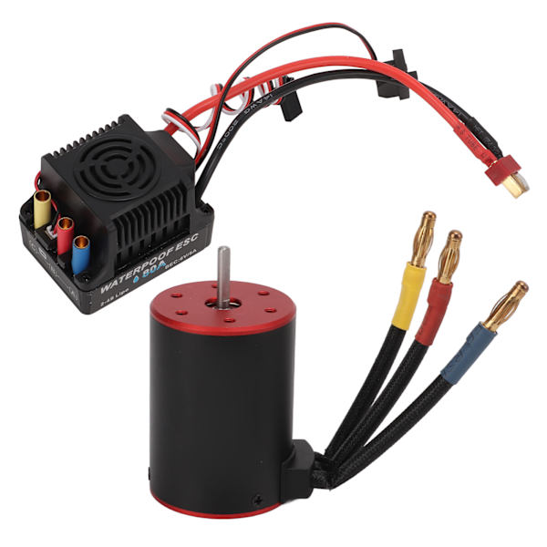 Vattentät borstlös motor 80A 3650 2300kv vattentät borstlös ESC med 4 mm bananplugg för 1/8 1/10 RC-bil