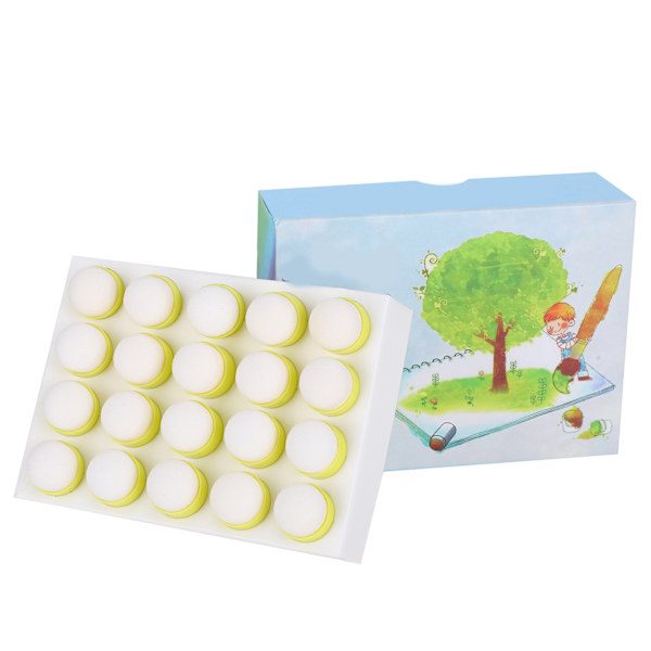 20 stk finger svamp daubers gul barn DIY maling blekkpute stempling verktøy bokser