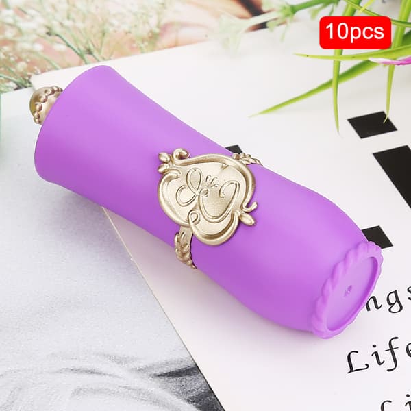 Leppestift Tom Behholder DIY Royal Stil Hjemmelaget Leppestiftform Leppepomadehylser 10 Stk Lilla