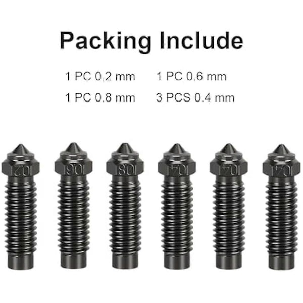 3D-skrivare Extruder Hotend Munstycken Kit Härdat Stål Munstycken