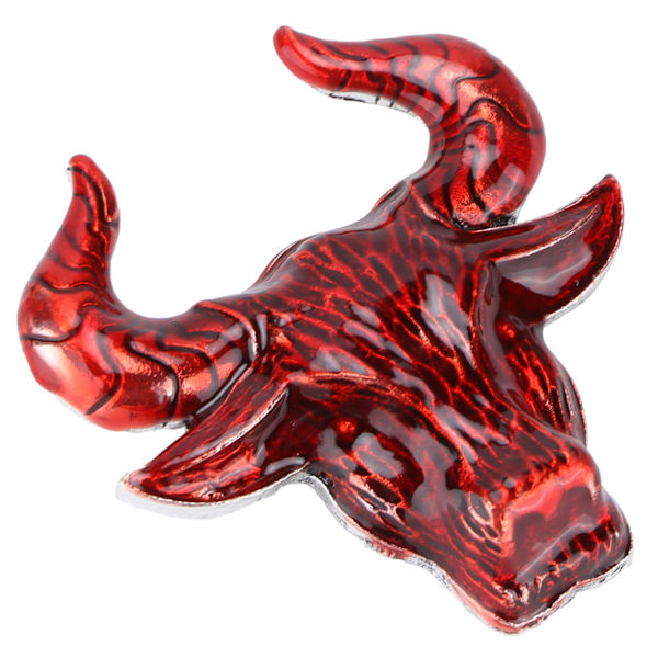 Kvæg OX Hovedbroche Reversnål Dyr Kohorn Unisex Brocher Smykker Tilbehør Rød