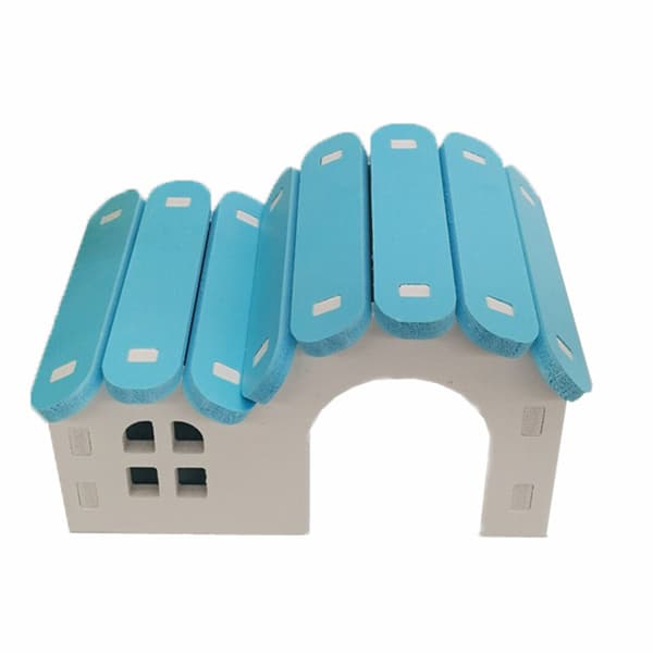 Hamsterhus Gjemmested Solid Fargerikt Lite Dyrehus for Hamster Mus Små Pelsdyr Lite Hus Blått