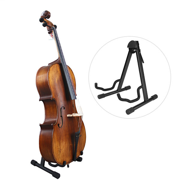 A-ramme Justerbart Sammenklappeligt Cellostativ Musikinstrument Tilbehør Sort
