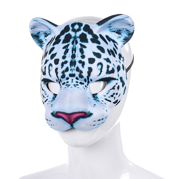 Rolig Snöleopard Djurmask för Halloween, Påsk Karnevalfest