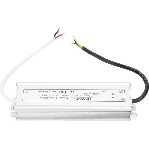 BERM 50W 24V DC vandtæt strømforsyning, LPV-50-24 aluminiumslegering driver transformer til LED'er.